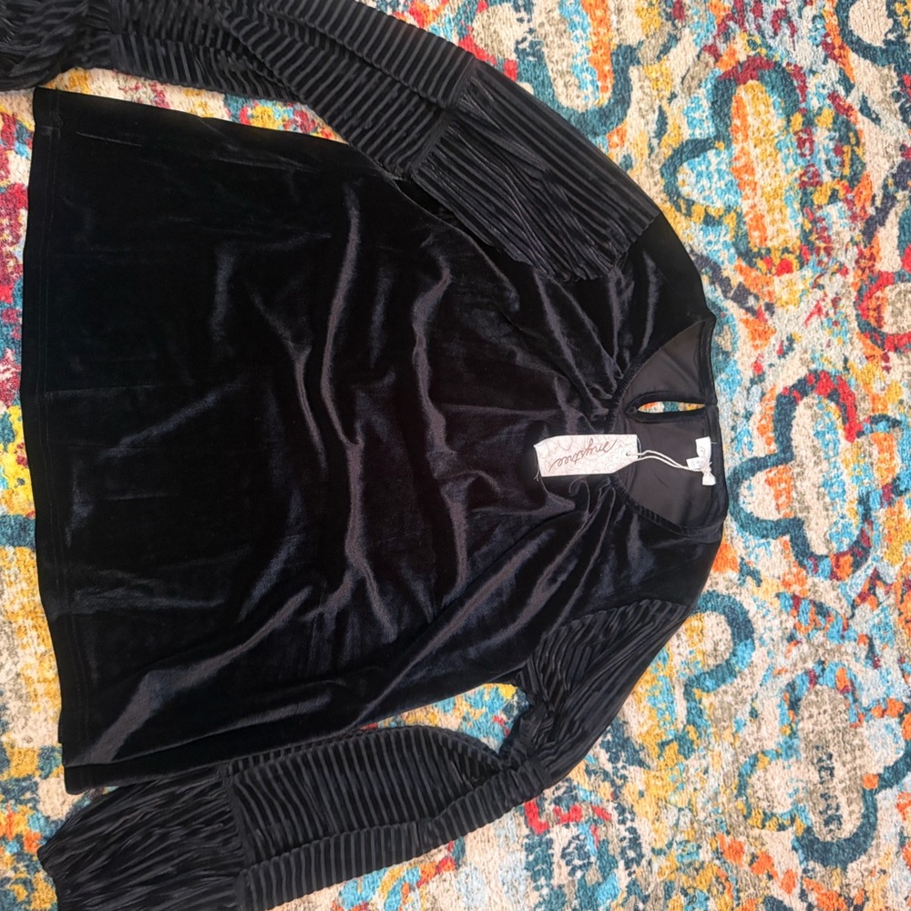 Mystree Black Velvet Sweater
